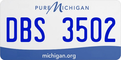MI license plate DBS3502