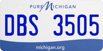 MI license plate DBS3505