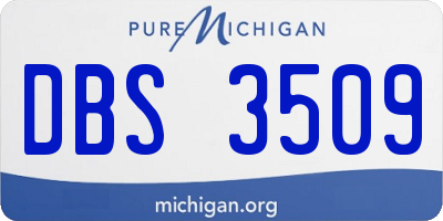 MI license plate DBS3509