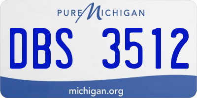 MI license plate DBS3512