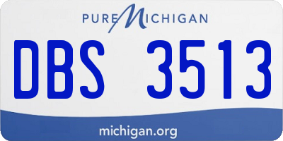 MI license plate DBS3513