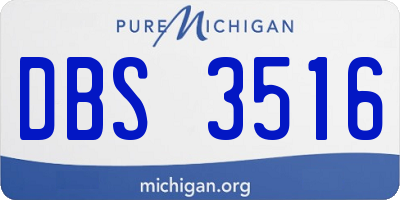 MI license plate DBS3516
