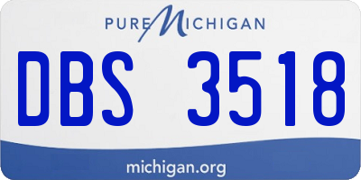MI license plate DBS3518