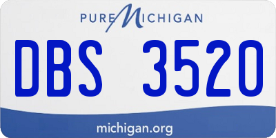 MI license plate DBS3520