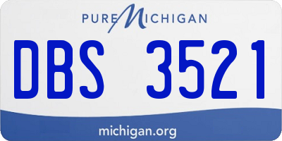 MI license plate DBS3521