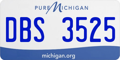 MI license plate DBS3525