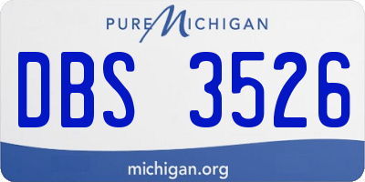 MI license plate DBS3526