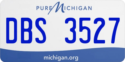 MI license plate DBS3527