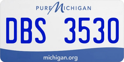 MI license plate DBS3530