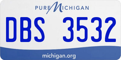 MI license plate DBS3532