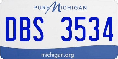 MI license plate DBS3534