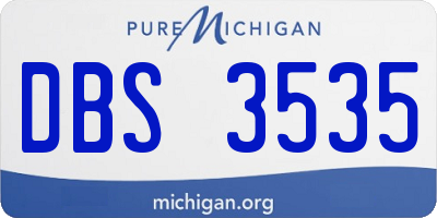 MI license plate DBS3535