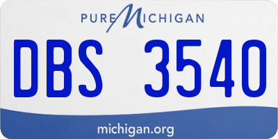 MI license plate DBS3540