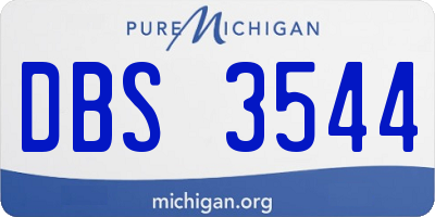 MI license plate DBS3544