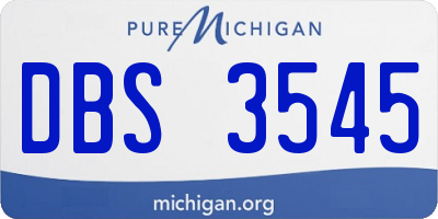 MI license plate DBS3545