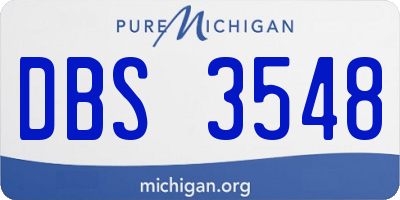 MI license plate DBS3548