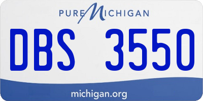 MI license plate DBS3550