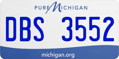 MI license plate DBS3552
