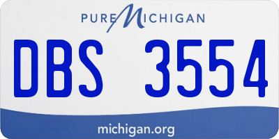 MI license plate DBS3554