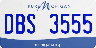MI license plate DBS3555