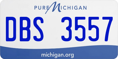 MI license plate DBS3557