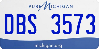 MI license plate DBS3573
