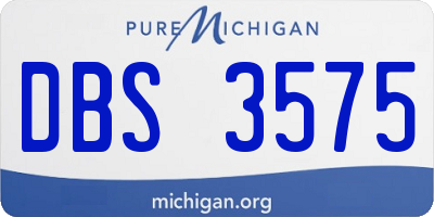 MI license plate DBS3575