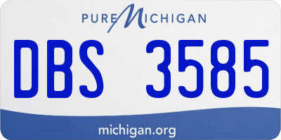 MI license plate DBS3585