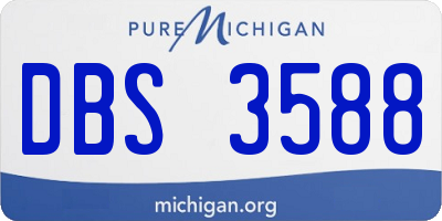 MI license plate DBS3588