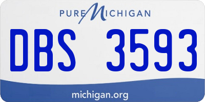 MI license plate DBS3593