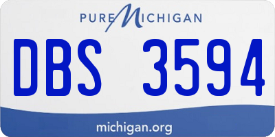 MI license plate DBS3594