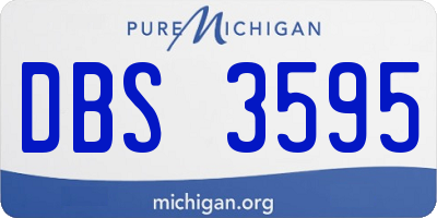 MI license plate DBS3595