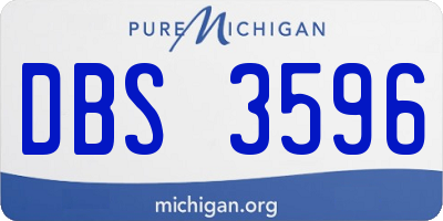 MI license plate DBS3596