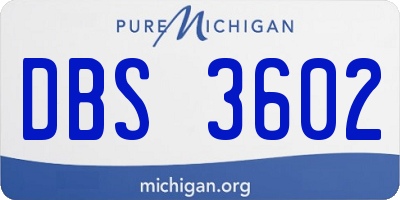 MI license plate DBS3602