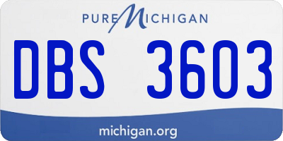 MI license plate DBS3603