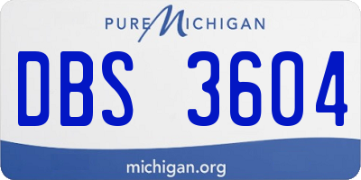 MI license plate DBS3604