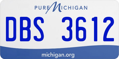 MI license plate DBS3612