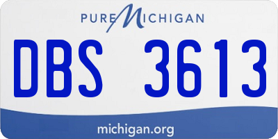 MI license plate DBS3613