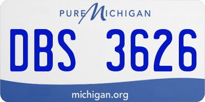 MI license plate DBS3626