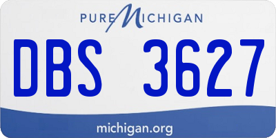 MI license plate DBS3627