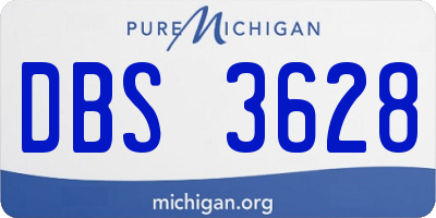 MI license plate DBS3628