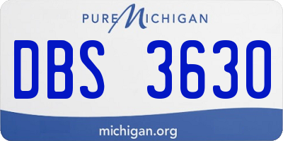 MI license plate DBS3630
