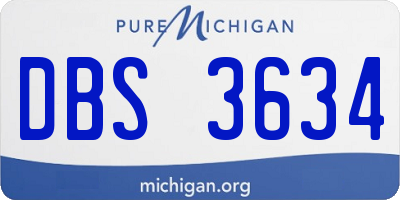 MI license plate DBS3634