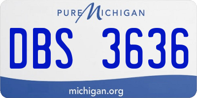 MI license plate DBS3636