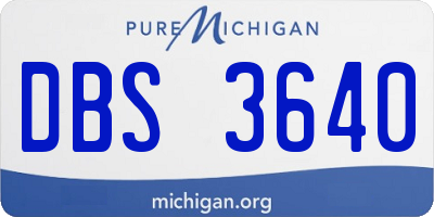 MI license plate DBS3640