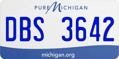 MI license plate DBS3642