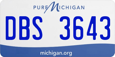 MI license plate DBS3643
