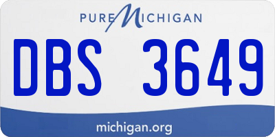 MI license plate DBS3649