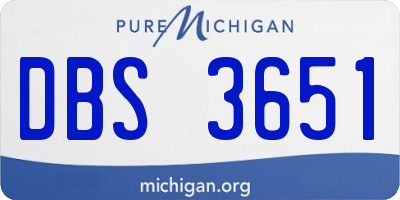 MI license plate DBS3651