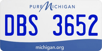 MI license plate DBS3652